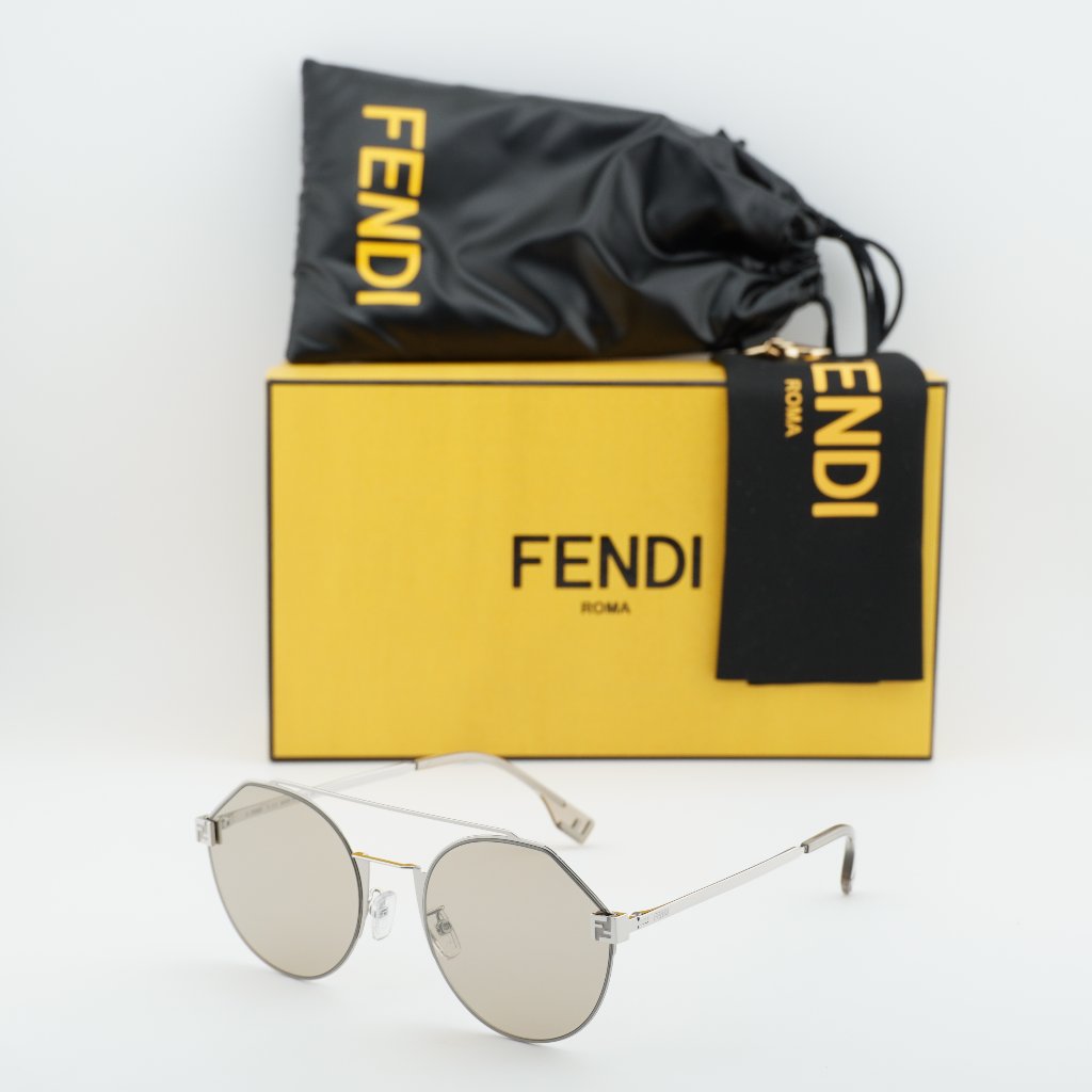 Fendi Fe40060u 16g Round Sunglasses - Silver/Silver Mirror